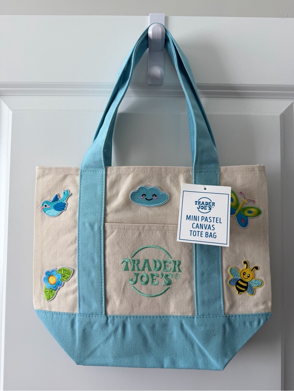 Trader Joe’s mini tote blue
